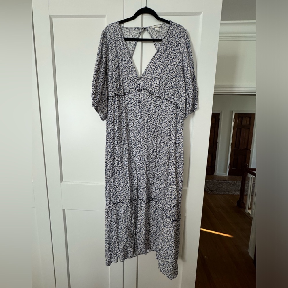 H & M blue floral dress